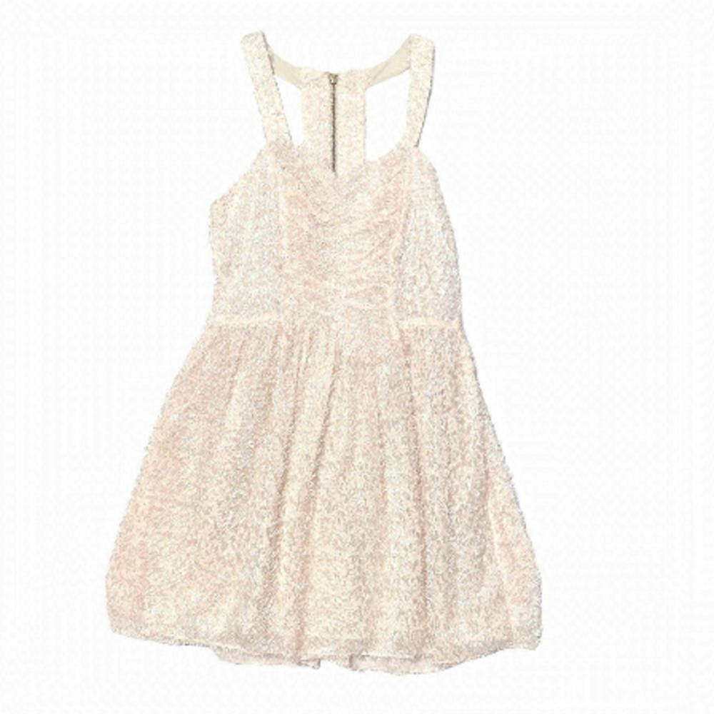 𝅺river Island Light Pink Eyelash T-Back Dress